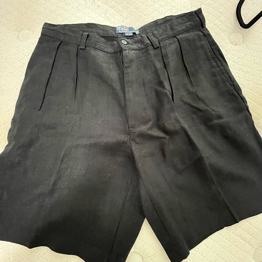 Polo Ralph Lauren Men's Black Linen Tyler Shorts